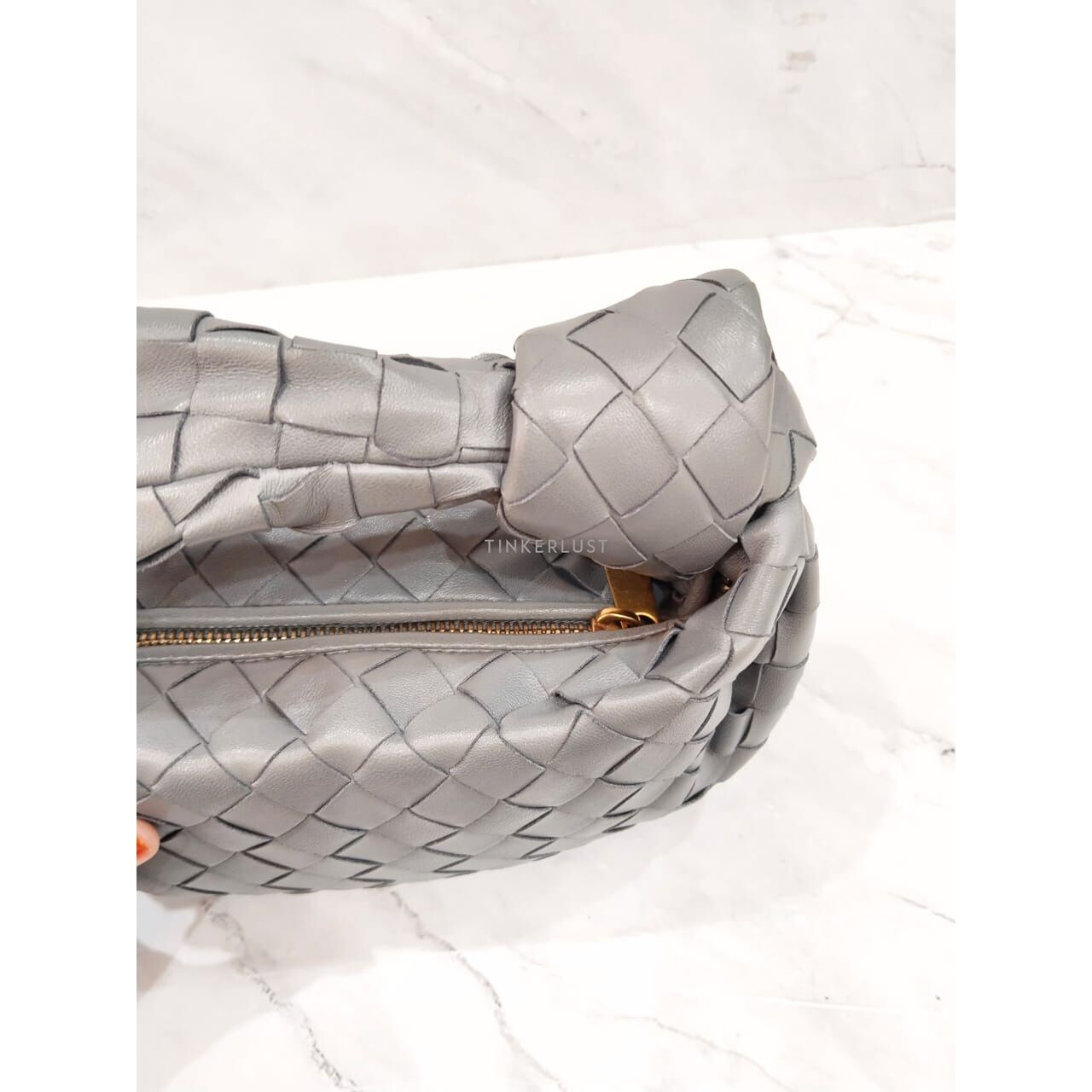 tas shoulder-bag Bottega Veneta Mini Jodie Grey Ghw Shoulder